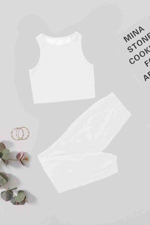 Kolsuz Cepsiz Polarlı Alt Üst Pijama Takımı Beyaz