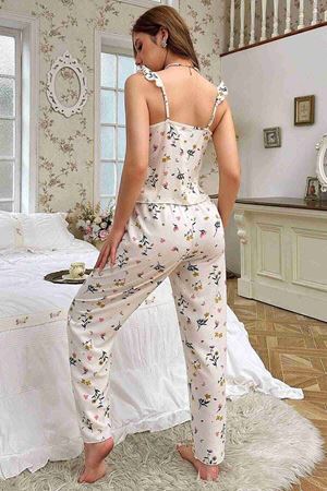 Özel Örme Kumaş Askılı Pijama Takımı