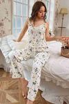 Özel Örme Kumaş Askılı Pijama Takımı